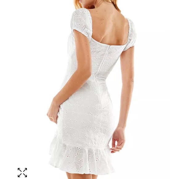 Macy’s white embroidery midi dress size 5 - Picture 2 of 6